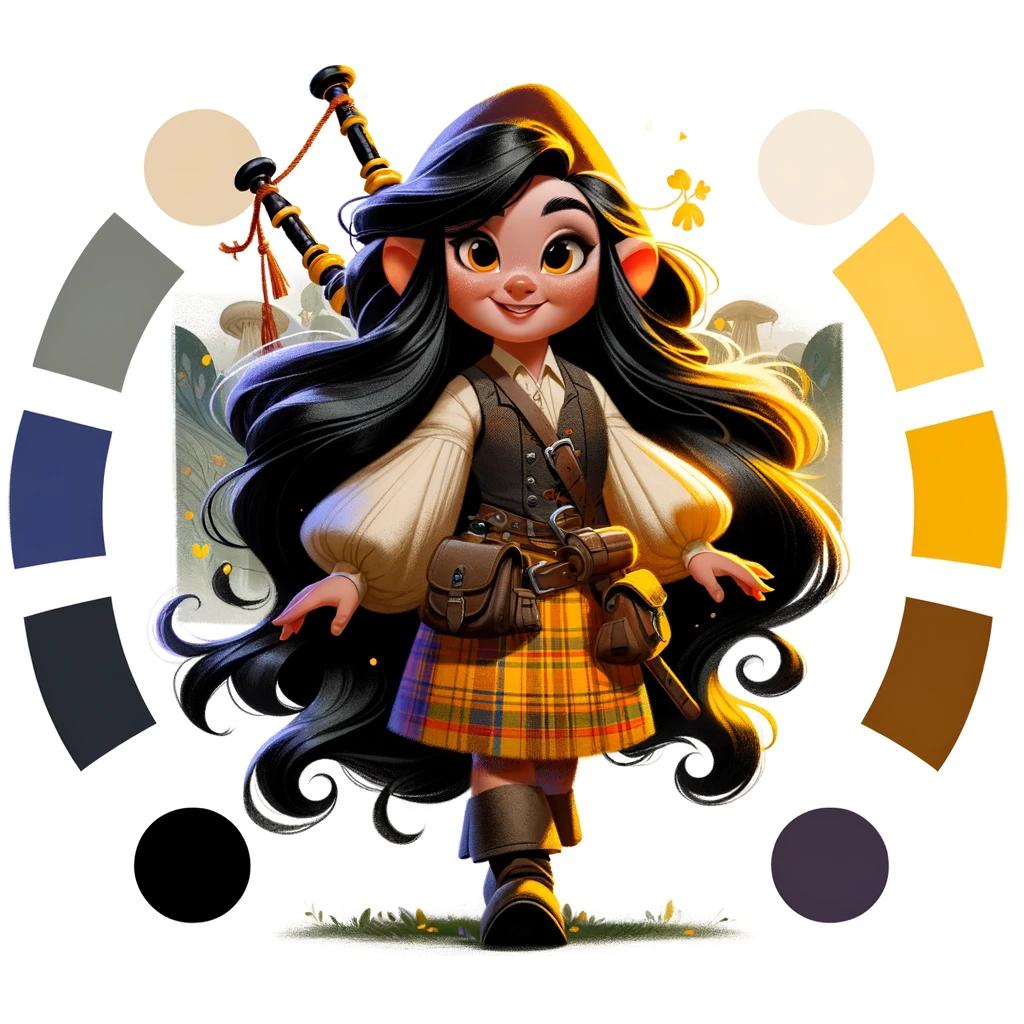 Skrappe Frappe the gnome bard, Pixar-style